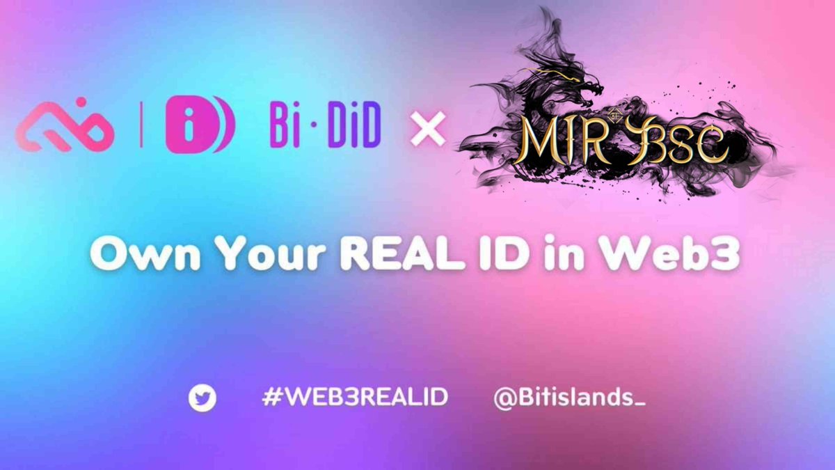 MirGamefi's tweet photo. 💥MIR OF BSC × Bit islands 10 Bi DID WL spot!💥

Own Your REAL ID in Web3!

* First DID without any suffix
* Single registration &amp; permanent ownership

✅To Enter: 
Follow @MirGamefi + @Bitislands_
Like &amp; RT &amp; Tag 3👤
Join: https://t.co/ZH8CQE5f4w

⏰ 48 hrs
#Giveaway #Web3RealID https://t.co/MD7SLFbWvI