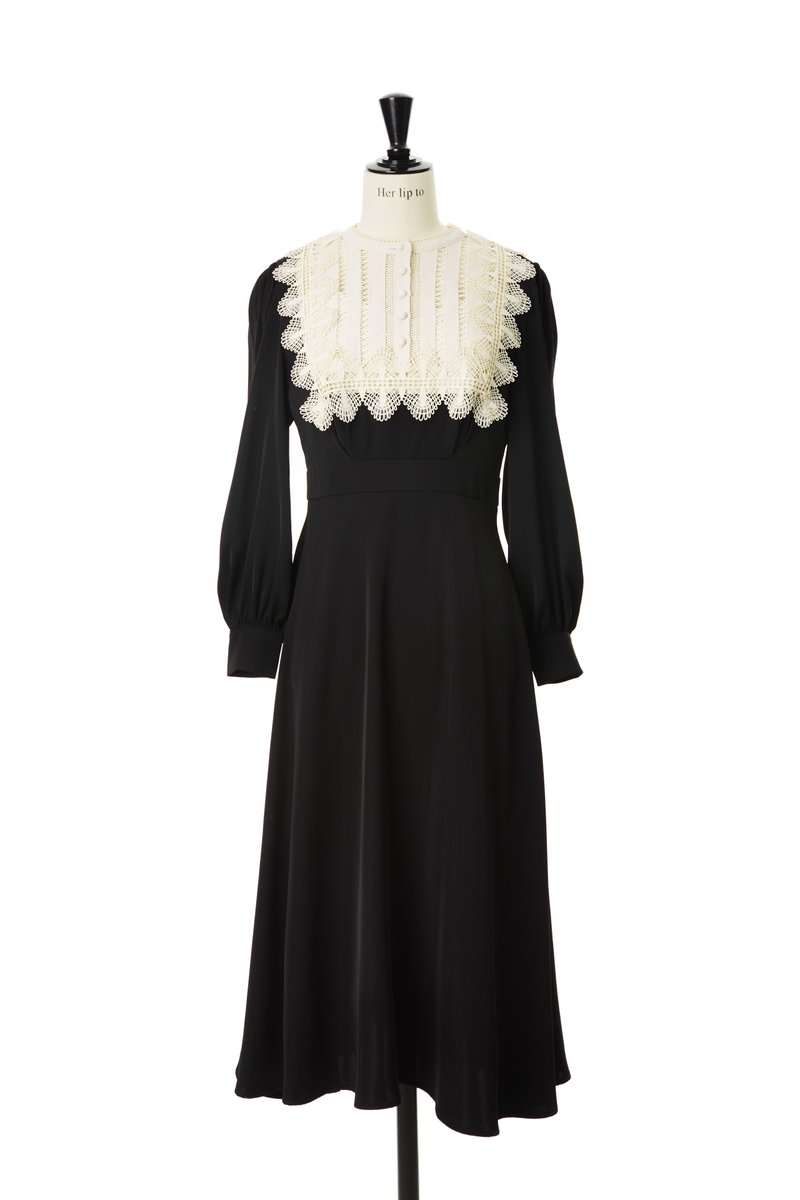 herlipto 小嶋陽菜 Lily Lace Knit Midi Dress her lip to Lily Lace