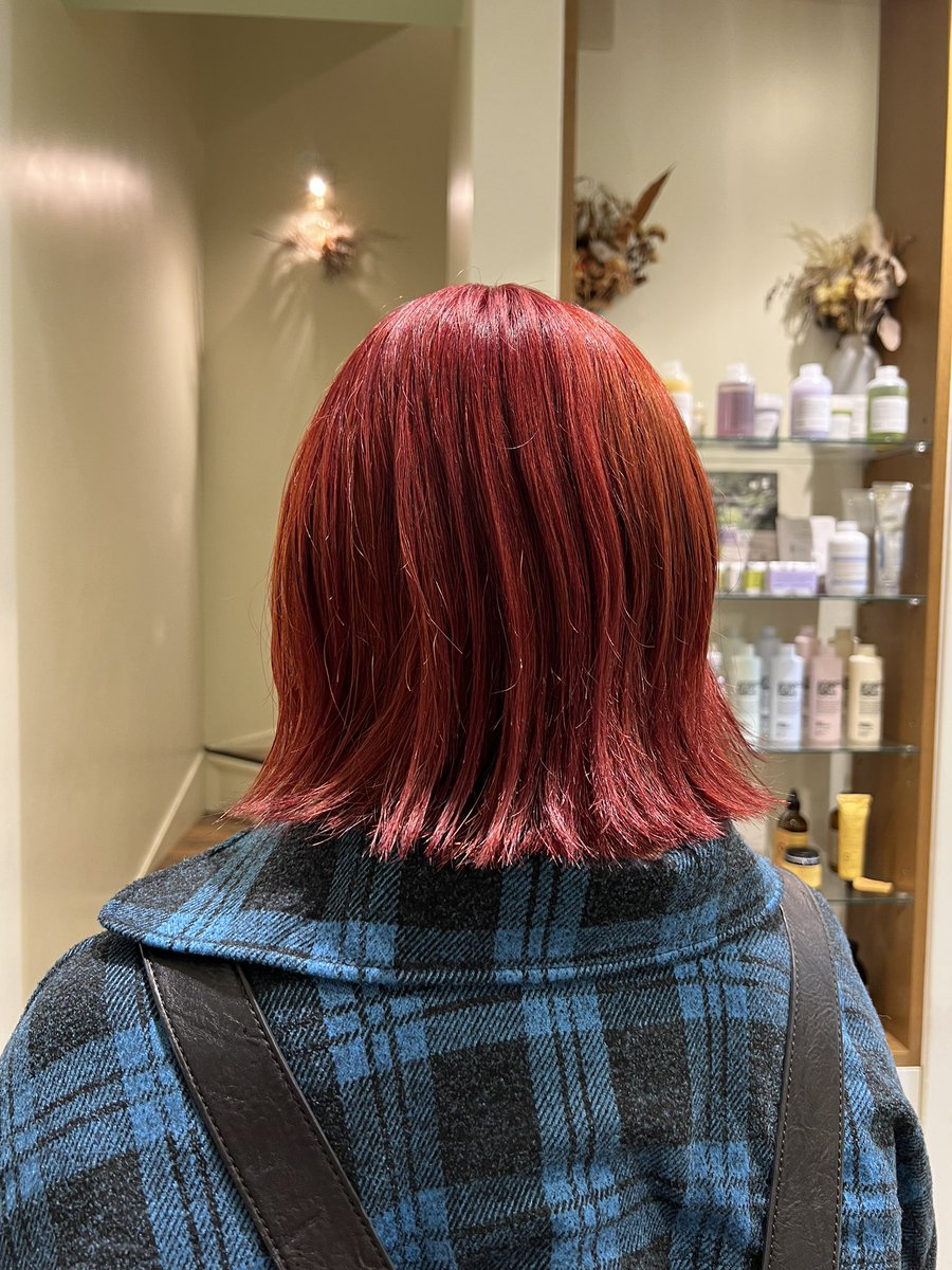 ヴィーガンブリーチ＆カラーで赤色にしてきました！！🍎