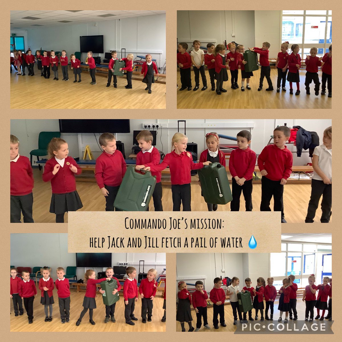 MillbrookBeech's tweet photo. Working together as a team to achieve our @CommandoJoes mission in PE this morning - fetch a pail of water to help Jack and Jill! 💧💪🏼#TeamBeech #TeamMillbrook 
@MillbrookP https://t.co/CoqlDWRRwn