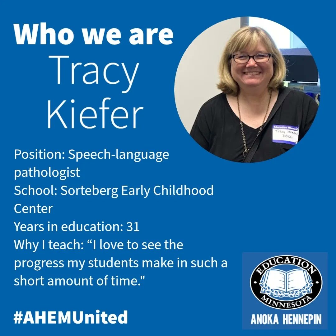 Tracy - We appreciate all you do for your students! 
#WeareAHEM
#AHEMunited