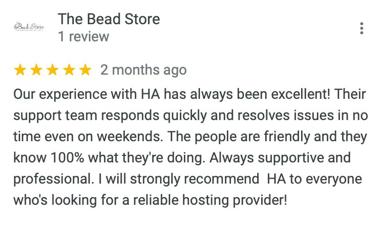It's true! We really do provide 24/7/365 technical support! ⏰

"Our experience with HA has always been excellent! Their support team responds quickly and resolves issues in no time even on weekends. The people are friendly and they know 100% what they're doing."