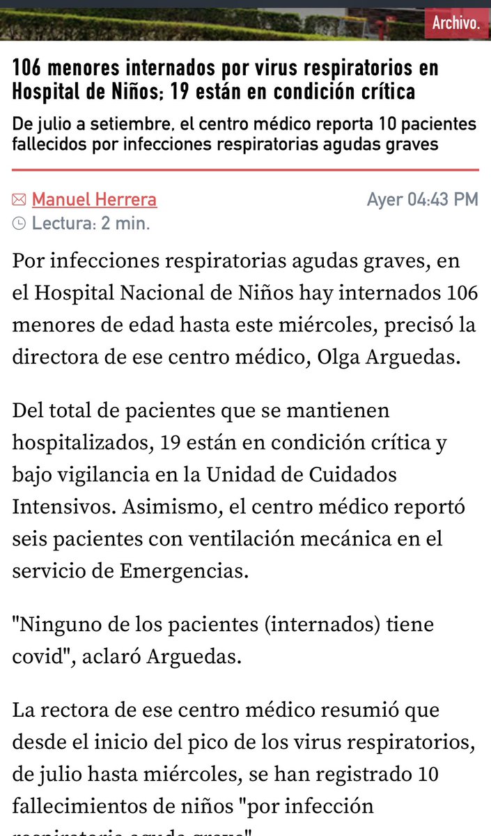 GeoTuit's tweet photo. @MartinaSisters @Maples46014332 Cómo dato adicional, esta semana se suspendieron clases por exceso de niños con enfermedades respiratorias, 110 hospitalizados, varios ventilados y 10 decesos, ninguno por COVID.
Parece que la inoculación está deteriorando el sistema inmune de los menores. La inoculación es alta https://t.co/rwsoK2d4dh