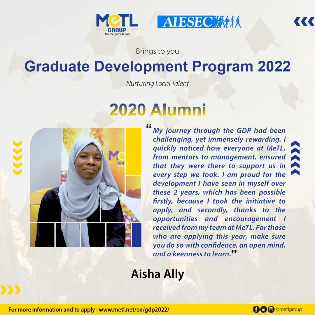 Why should you apply for GDP 2022? Hear from our Alumni from 2020 on their experience throughout the process and where they are today. Apply now for the opportunity to join our team at MeTL before the deadline on Friday, 14th October 2022. metl.net/en/gdp2022/