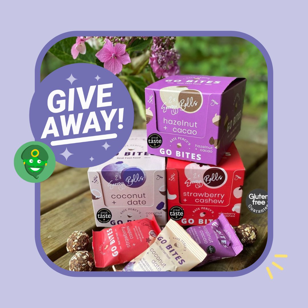 GIVEAWAY🎉

<a href="/katepercys/">Kate Percy</a> is giving away their GoBites in lots of delicious flavours!

 To enter: 
1️⃣Like and retweet 💚
2️⃣Follow us and <a href="/katepercys/">Kate Percy</a> (we will be checking)
3️⃣Tag a friend you want to share this with! (+1 entry per comment) 

T&amp;C’s: 
UK only. Ends 20/10.