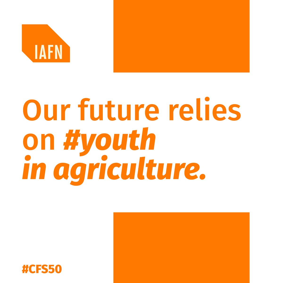 AgriFoodNet's tweet photo. Our future relies on #youth in agriculture. Youth bring fresh perspective, new ideas and different approaches to #agrifood.
#CFS50 #B4FoodSecurity #YouthInAg @UN_CFS https://t.co/lEVPMwemcw