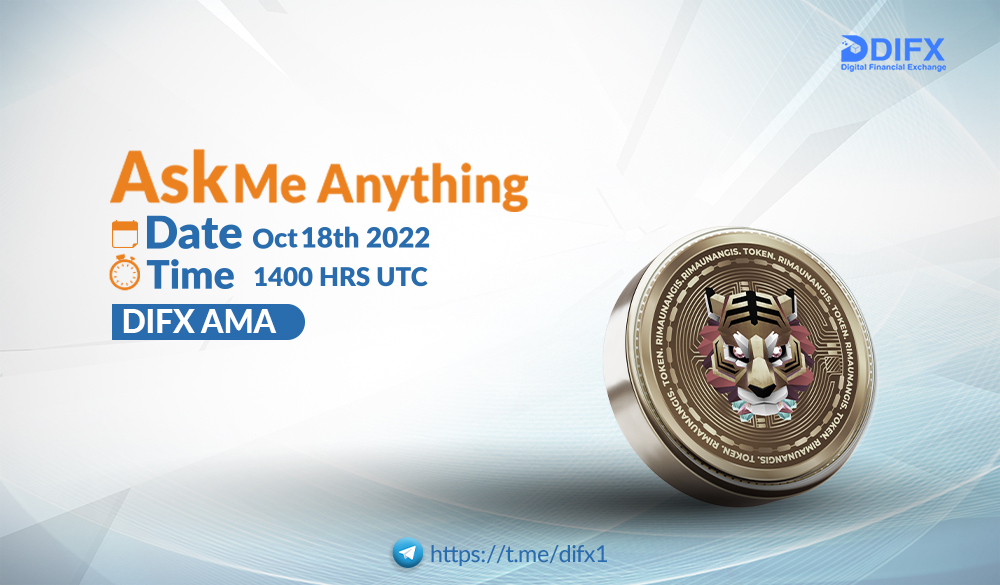 DIFX_io's tweet photo. We're hosting an #AMA with @rimaunangis in our Telegram group on October 18th 2022 at 1400 UTC!

👉 Visit https://t.co/PORu4QeFQ8 

🎁100 USD worth of $RXT tokens!

Ts&amp;Cs Apply!

✅Follow 
@DIFX_io
@rimaunangis   
✅Retweet the post

#community #token #RXT #telegramchannel #DIFX https://t.co/skza1a6dHc