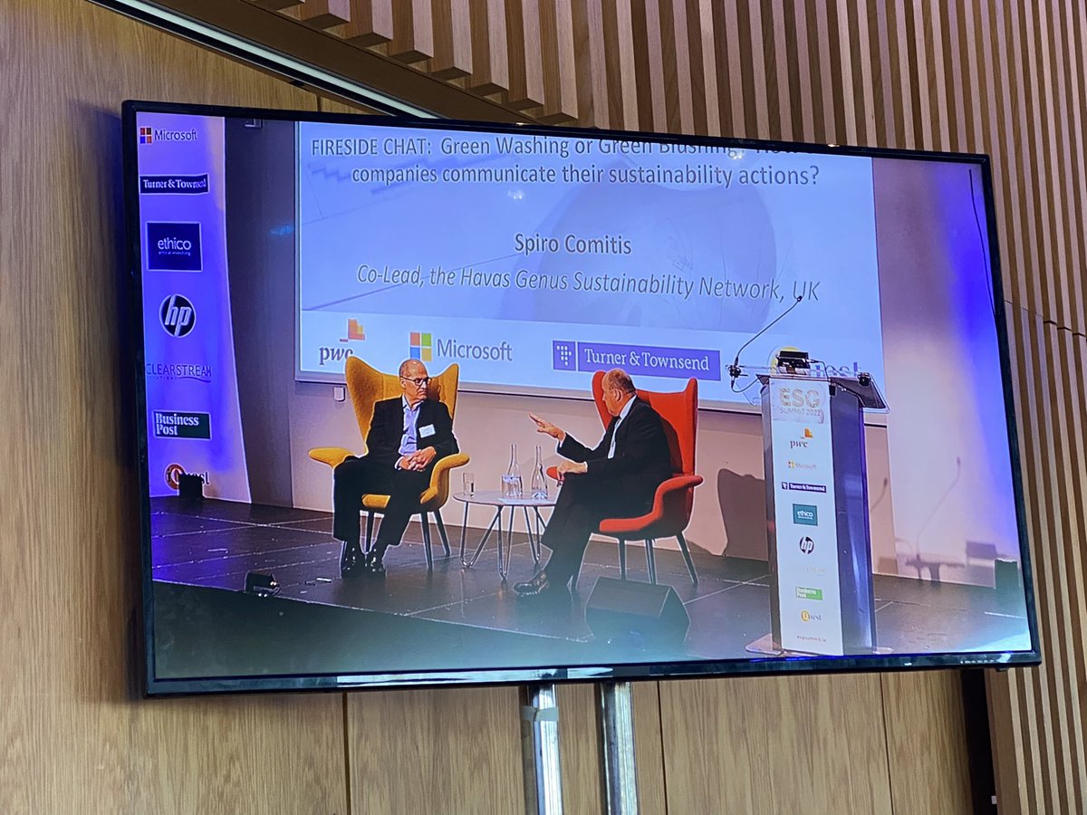 Spiro Comitis talking about Green Washing &amp; Green Blushing … it comes down to authenticity, stepping forward &amp; stepping back.

I love to hear the word “Authenticity” we need more of this in the business world 🌎 
#ESGSummit22