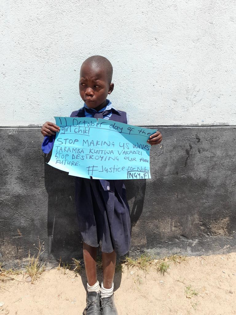 Chidind2Everjoy's tweet photo. Remembering 11 October day of the girl child.Remembering Memory Machaya , Anna Machaya and the recent Nokutenda Hwaramba. @edmnangagwa @lilomatic #StopEarlyMarriages #justicefornoku https://t.co/ZKEuy5plwr