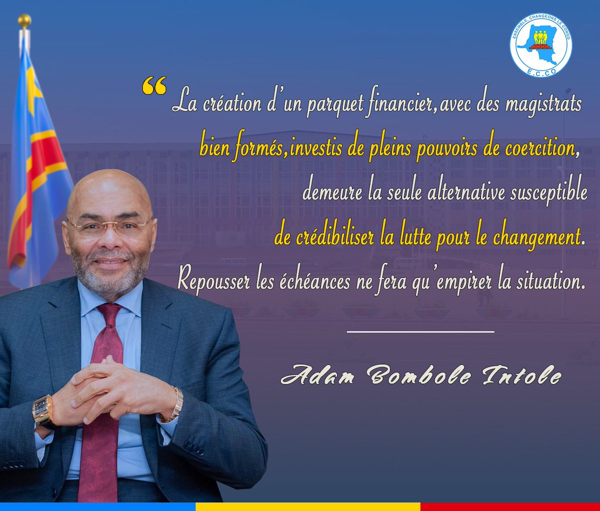 "La création d’un parquet financier,avec des magistrats bien formés,investis de pleins pouvoirs de coercition, demeure la seule alternative susceptible de crédibiliser la lutte pour le changement.
Repousser les échéances ne fera qu’empirer la situation." <a href="/AdamBombole/">Adam Bombole</a>
