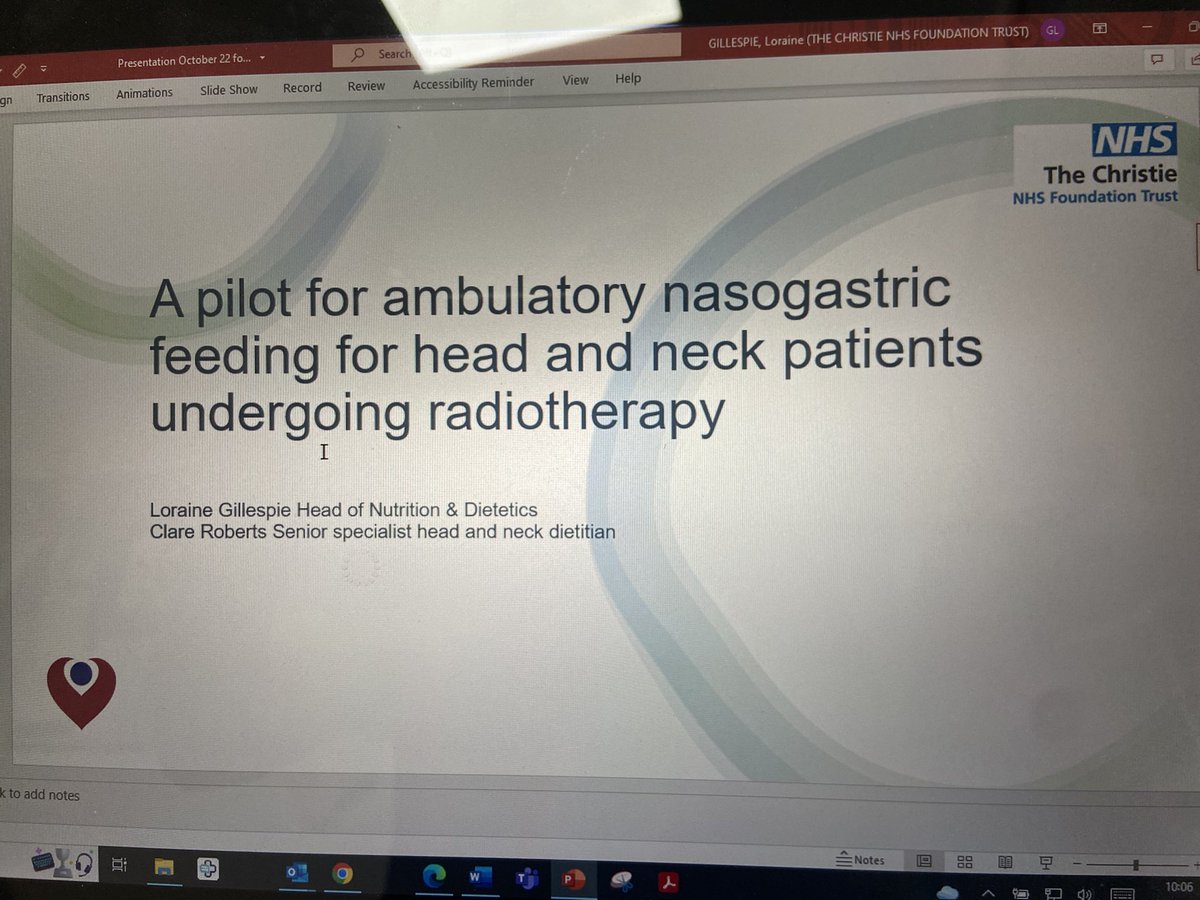 Loraine Gillespie (@lgillespierd) on Twitter photo Great to b able share our pilot on an ambulatory NG service for patients with H&N cancer on the Cancer Rehabilitation day <a href="/TheChristieNHS/">The Christie NHS</a> @TheChristieSoO <a href="/BDA_Oncology/">BDA Oncology Specialist Group</a> especially during #UKMAW2022 and #AHPsDay2022 #SoORehab2022 Great to b able share our pilot on an ambulatory NG service for patients with H&N cancer on the Cancer Rehabilitation day <a href="/TheChristieNHS/">The Christie NHS</a> @TheChristieSoO <a href="/BDA_Oncology/">BDA Oncology Specialist Group</a> especially during #UKMAW2022 and #AHPsDay2022 #SoORehab2022