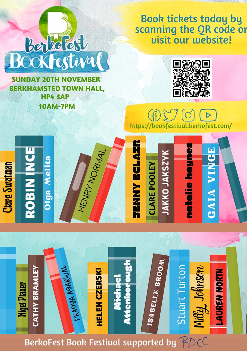 BerkoFest (@berkofest) on Twitter photo ATTENTION ALL BOOK LOVERS! join us
<a href="/BerkoFest/">BerkoFest</a> Sun 20th Nov 10am-7pm at Berkhamsted Town Hall with @clareswatman <a href="/cpooleywriter/">Clare Pooley</a> <a href="/CathyBramley/">Cathy Bramley</a> <a href="/Isabelle_Broom/">Isabelle Broom</a> <a href="/helenczerski/">Helen Czerski</a>
<a href="/WanderingGaia/">Gaia Vince</a> <a href="/DrPragyaAgarwal/">Prof. Pragya Agarwal mainly elsewhere now</a> <a href="/HenryNormalpoet/">Henry Normal</a> <a href="/jennyeclair/">Jenny Eclair</a>
bookfestival.berkofest.com
#festival #authors ATTENTION ALL BOOK LOVERS! join us
<a href="/BerkoFest/">BerkoFest</a> Sun 20th Nov 10am-7pm at Berkhamsted Town Hall with @clareswatman <a href="/cpooleywriter/">Clare Pooley</a> <a href="/CathyBramley/">Cathy Bramley</a> <a href="/Isabelle_Broom/">Isabelle Broom</a> <a href="/helenczerski/">Helen Czerski</a>
<a href="/WanderingGaia/">Gaia Vince</a> <a href="/DrPragyaAgarwal/">Prof. Pragya Agarwal mainly elsewhere now</a> <a href="/HenryNormalpoet/">Henry Normal</a> <a href="/jennyeclair/">Jenny Eclair</a>
bookfestival.berkofest.com
#festival #authors