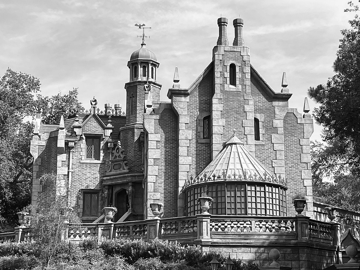 ogorangebird's tweet photo. Feeling the Halloween vibes today.  #hauntedmansion #WaltDisneyWorld #MagicKingdom #blackandwhite #dailydisney https://t.co/LFVvtxBRAM