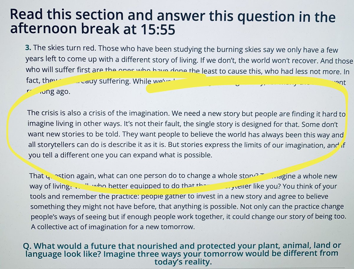 “The crisis is also a crisis of the imagination” Endangered Culture prompts @SimpsonPike / #WeMakeTomorrow climate justice conference <a href="/JuliesBicycle/">Julie's Bicycle</a>