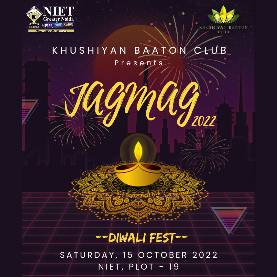 niet_grnoida's tweet photo. Come and celebrate the Jagmug Diwali Fest presented by Khushiyan Baaton Club on Saturday, 15th October 2022 at NIET Greater Noida.
.
#Niet #ThinkPlacementThinkNiet #Khushiyanbaatonclub #jagmugdiwalifest #diwalifest #fest2022 #education #students #college #AKTU #AICTE #NBA https://t.co/FpGsW5bCjT