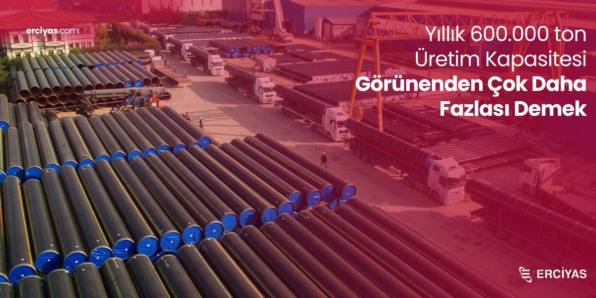 Thanks to our @erciyascelikboru group's annual production capacity of 600.000 tons, we can take part in many projects concurrently and export to more than 90 countries. #erciyas #erciyasholding #yaşamtaşır #carrieslife #erciyasçelikboru #ErciyasSteelPipe