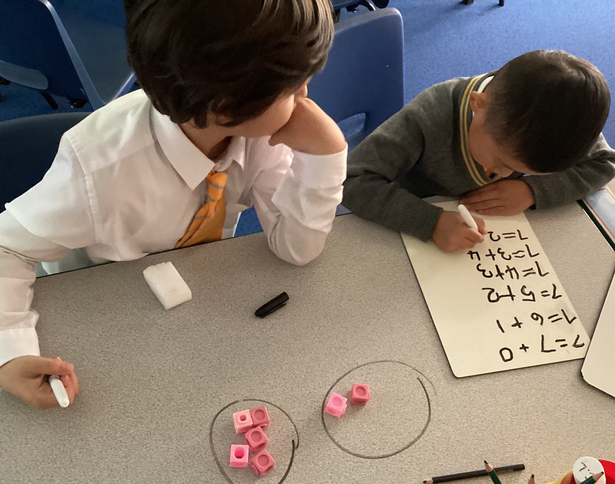 StainesPrepYr1's tweet photo. We have been learning about number bonds this week and enjoyed using the bar model, cubes and 10s frames. We have been writing them systematically! Marvellous mathematicians @WhiteRoseMaths #KS1maths #primarymaths #StainesPrepLearn #StainesPrepMaths https://t.co/FoR4hbecrs