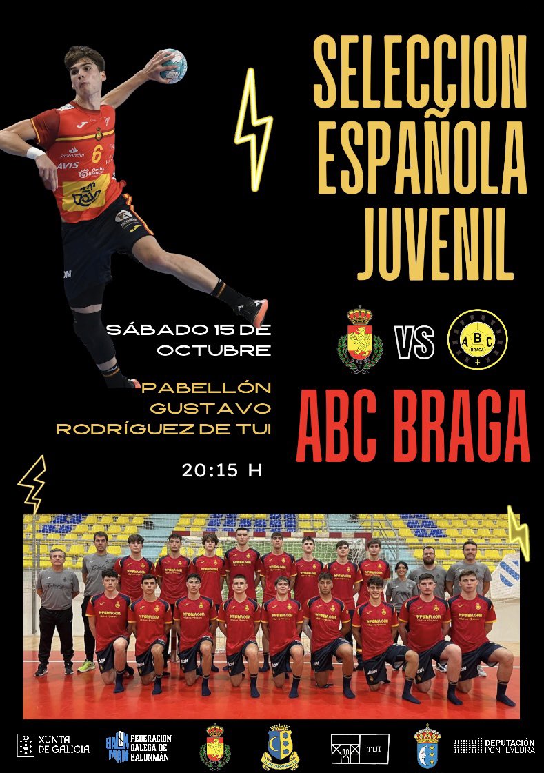🇪🇸 A SELECCIÓN ESPAÑOLA XUVENIL XOGARÁ EN TUI CONTRA O ABC BRAGA 🇪🇸

🔥A Selección nacional xuvenil tras estar toda a semana adestrando no noso pavillón tamén nos agasallará cun amigable
📆 Este Sábado⌚️20:15h 🏟Gustavo Rodríguez 

🫣Non deixes de ver o mellor balonmán en Tui👀🔝