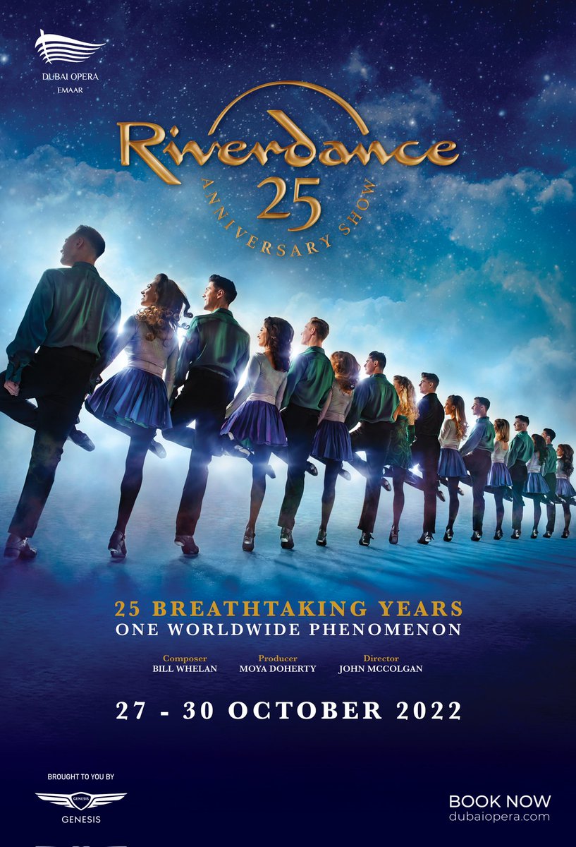Riverdance's tweet photo. Exciting news! Riverdance returns to Dubai for six shows from the 27-30 October. Performing at the beautiful @DubaiOpera. 💫

Tickets available:
https://t.co/EnRTI7gDQu

#inspired #dubai #riverdance https://t.co/8hUH1f2sa7