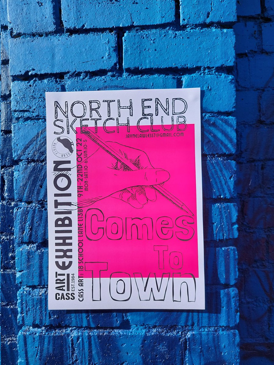DeadPigeonG's tweet photo. Spreading some North End Sketch Club love at Tiber Square today.

What is it? A poster for a show in @CASSART1984 of sketchers work from sessions with @SFoodbanks @Positivity_Liv @HomebakedBakery @TheGreenhouseL8 to name a few! 

Until 22nd Oct, £25 framed, all stays in the pot! https://t.co/GEZRSFvsbb