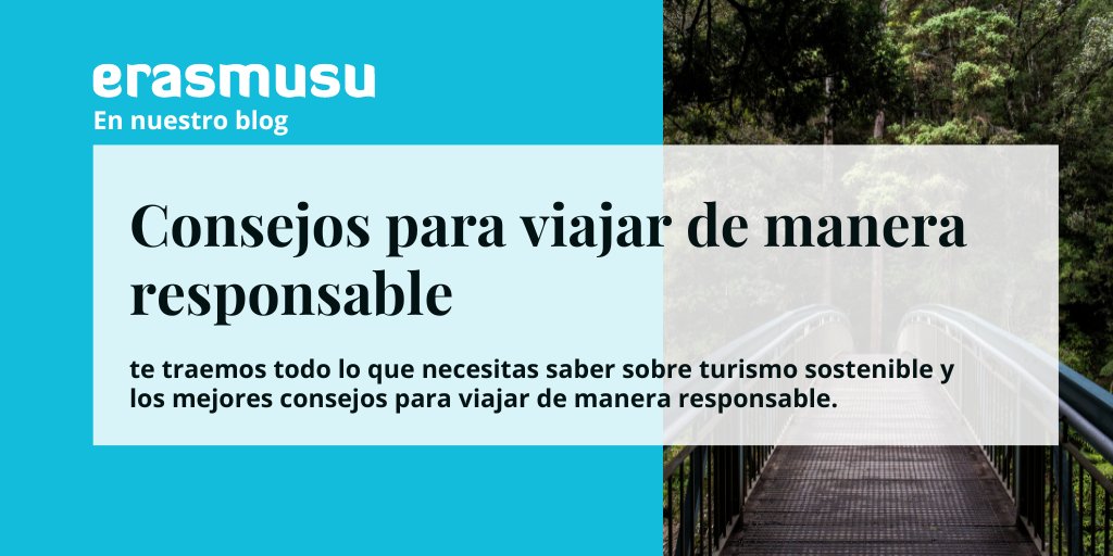 Erasmusu_ES's tweet photo. Por mucho que disfrutemos descubriendo nuevos lugares, es importante hacerlo de forma responsable 🌱

¡De ti depende que tu huella 👣 sea lo más respetuosa posible con la zona que visitas! 💚

Los mejores consejos para hacer turismo sostenible ✈️ ➡️ https://t.co/ZPOdaqJWdR https://t.co/3QnEMRwWO1
