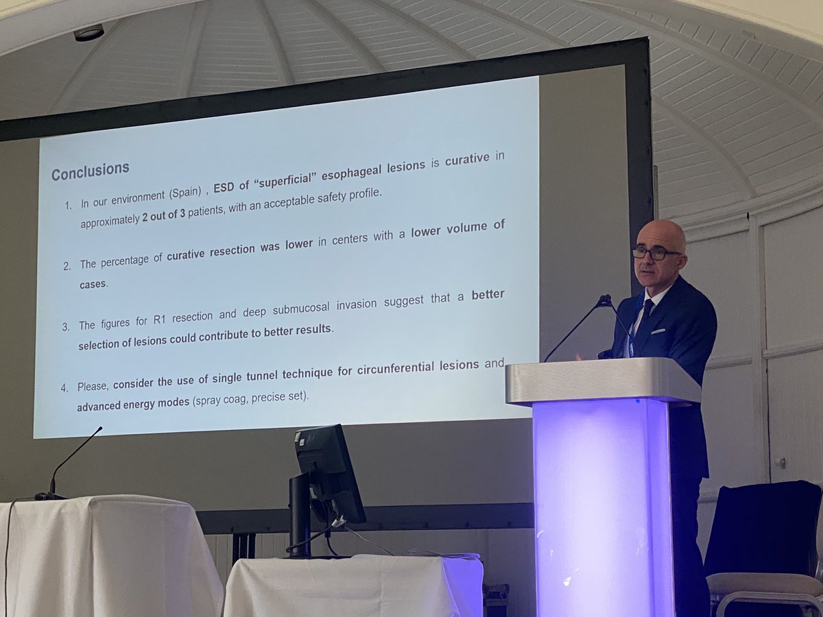 Great talk by my good friend @edalbeniz generating debate, in the #bies2022 @CMedicalEvents Birmingham International Endoscopy Symposium. Also proud to see well presented data from the Spanish ESD Group.