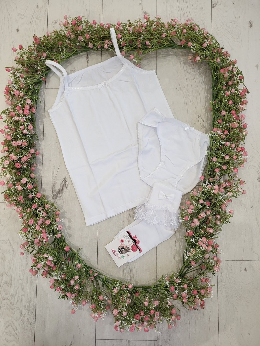 1stcomderry's tweet photo. Excited to share the latest addition to my #etsy shop: Communion undwewear &amp; sock set https://t.co/Rq2NqcAKdz #white #vest #pants #communionunderwear #communiondresses #communionvest #vestandpantsets #flowergirlvest #weddings#socks https://t.co/tpMyldIwki