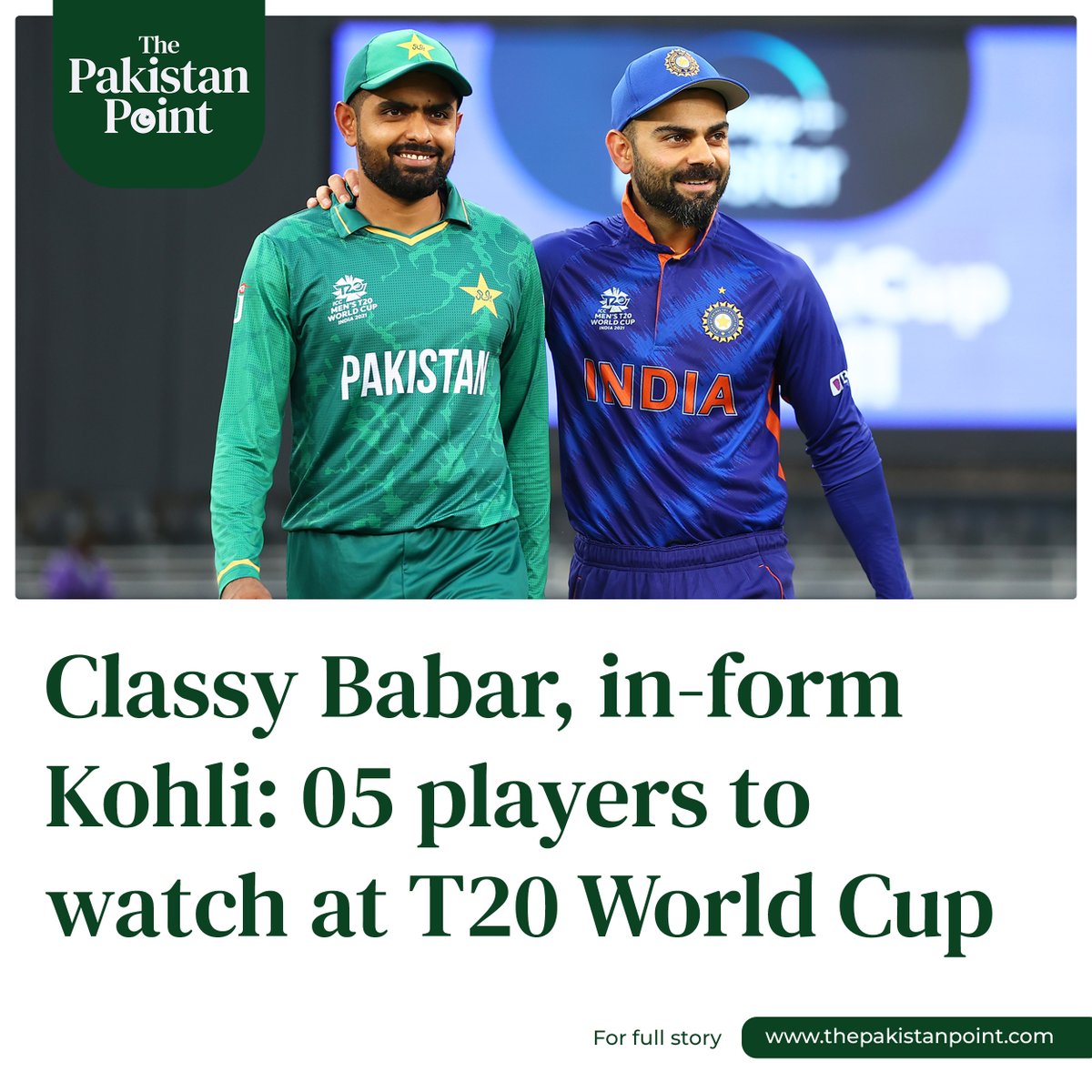 ThePakPoint's tweet photo. Cricket's T20 #WorldCup begins on Sunday in #Australia with the game's biggest names primed to set the showpiece. #Pakistan’s classy #Babar, in-form #Kohli: Five players to watch at #T20WorldCup.

Read Full Story: https://t.co/FxTWVgpcOo https://t.co/09Bu34knkf