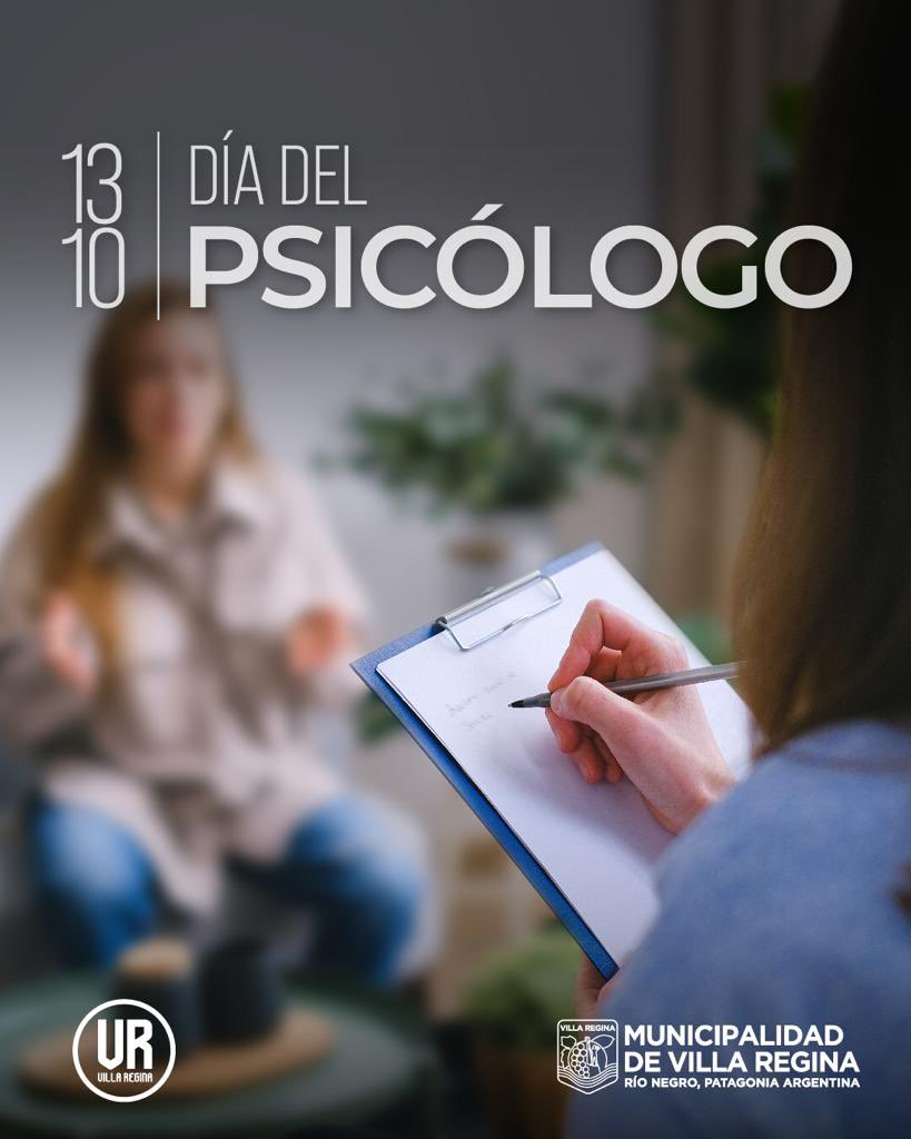 🗣️ Feliz Día del Psicólogo a todos aquellos que estudian y ejercen esta profesión. Gracias por la dedicación y el respeto con que buscan el desarrollo y bienestar de las personas.
. 
.
.
#ReginaResponde #VillaRegina #DíaNacionalPsicólogo #OraziIntendente