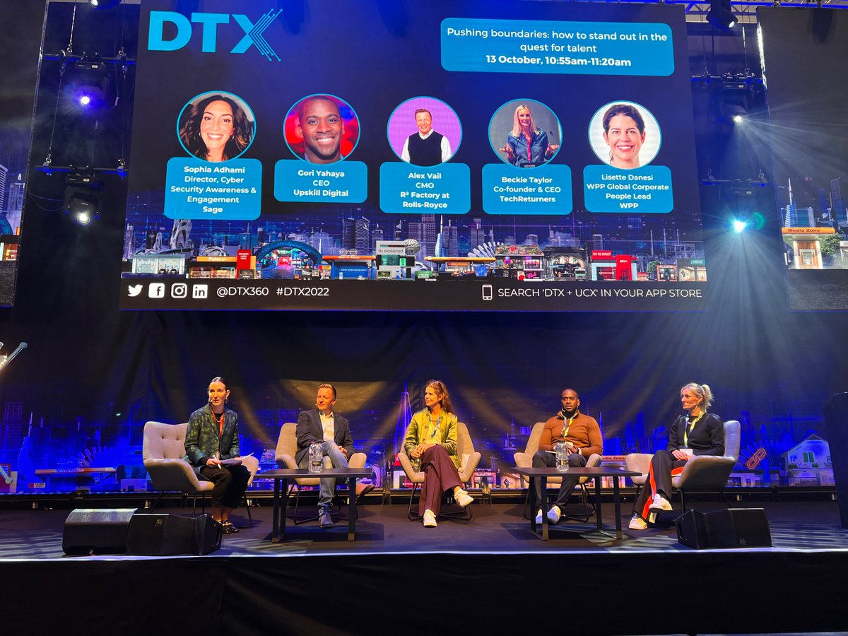 techreturners's tweet photo. 🫢🎙 The rumors are true...
Our CEO and Co-founder, Beckie Taylor, joined the panel at #DTX2022 today to explain why companies that are struggling to hire tech talent are not looking in the right places! 🚀 #careerbreak
- #DTX #recruitment #tech #womenintech https://t.co/vpJ6Eas2pv