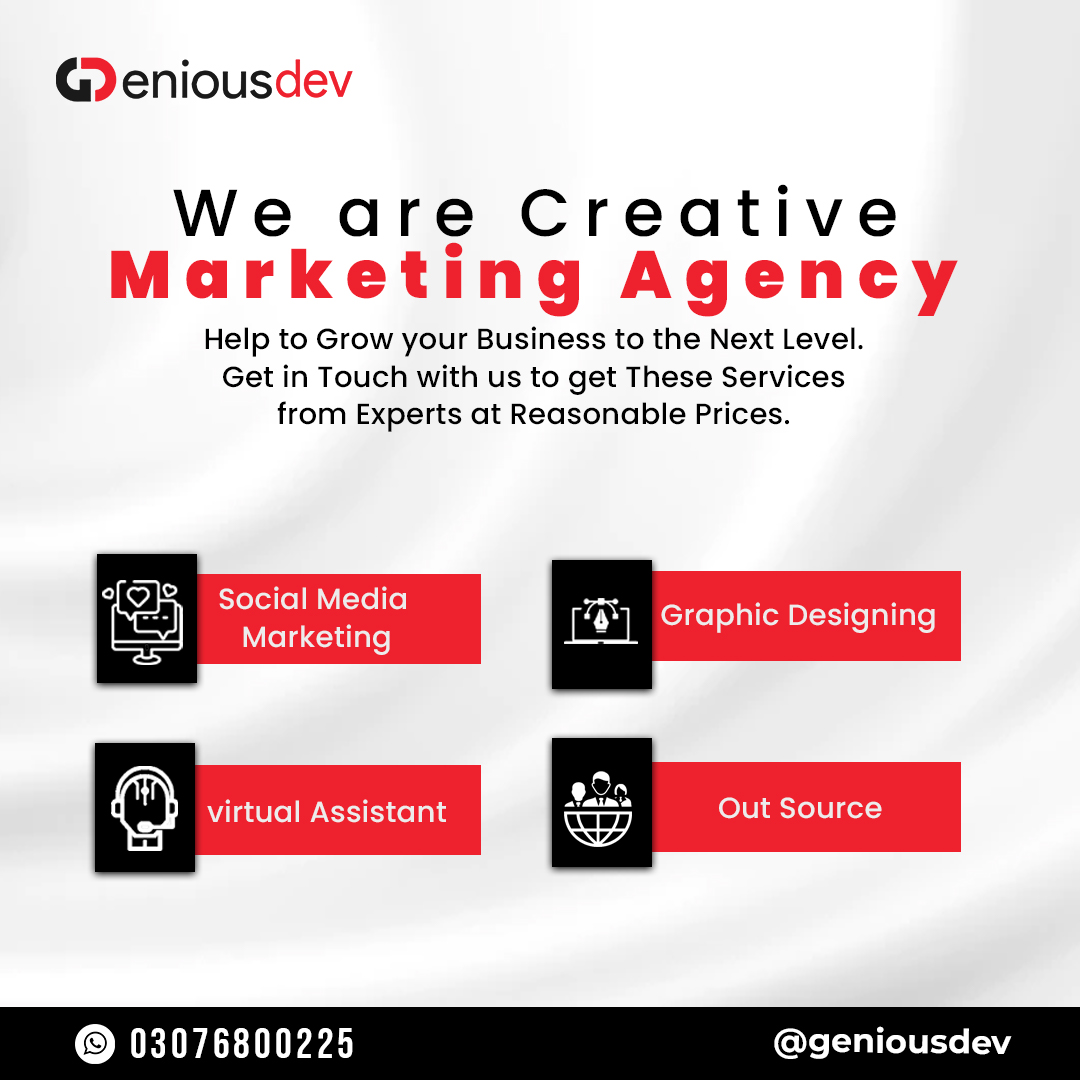 GeniousdevS's tweet photo. Help to Grow your Business to the next level. 
Get in touch with us to get these Services from experts at reasonable Prices.
Contact  no. : +92 307 6800225
.
.
.
.
.
.
#geniousdev #softwarehouse #softwarecompany #serviceprovider #socialmediamarketing #digitalmarketing https://t.co/0barmzeRZG