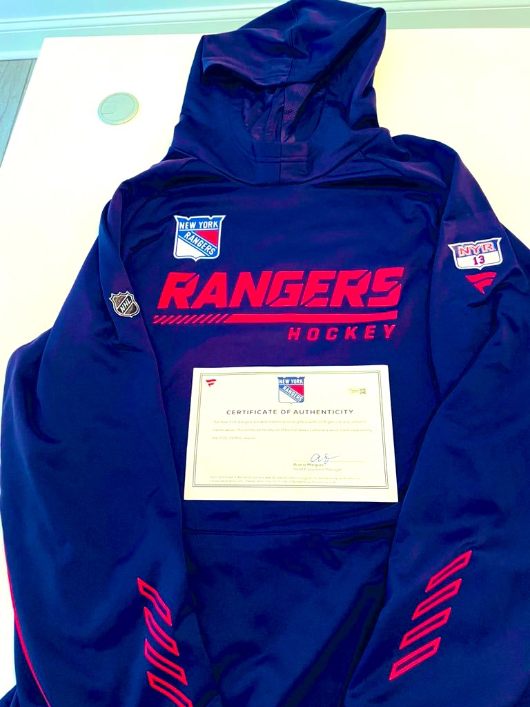 Giveaway! Alexis Lafrenière Team Issued Hoodie from 20/21 Season. If Laffy scores tonight a winner will be announced. Follow, Like & Retweet to be considered. #NoQuitInNY #NYR  #Repbx  #AaronJudge