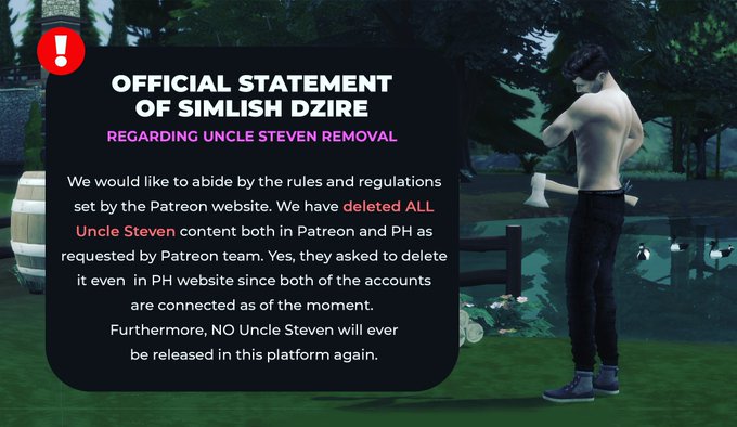 Uncle Steve videos will be deleted in Patreon and XV but will still be available on our XVideos site