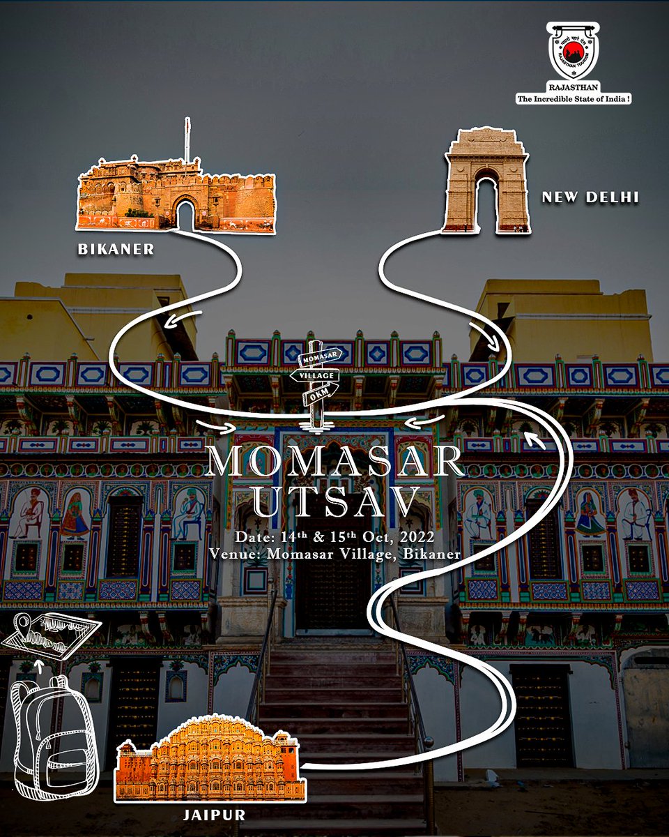 my_rajasthan's tweet photo. A unique festival brings Momasar in Bikaner to life..!!
Are you ready to join Momasar Utsav 2022..??
Save the dates & plan your route..!!
Momasar Utsav
14th & 15th October, 2022
#FeelTheFestiveVibes
#momasarfestival #momasar #festivalsofrajasthan #rajasthan #rajasthantourism https://t.co/SscPT9t91s