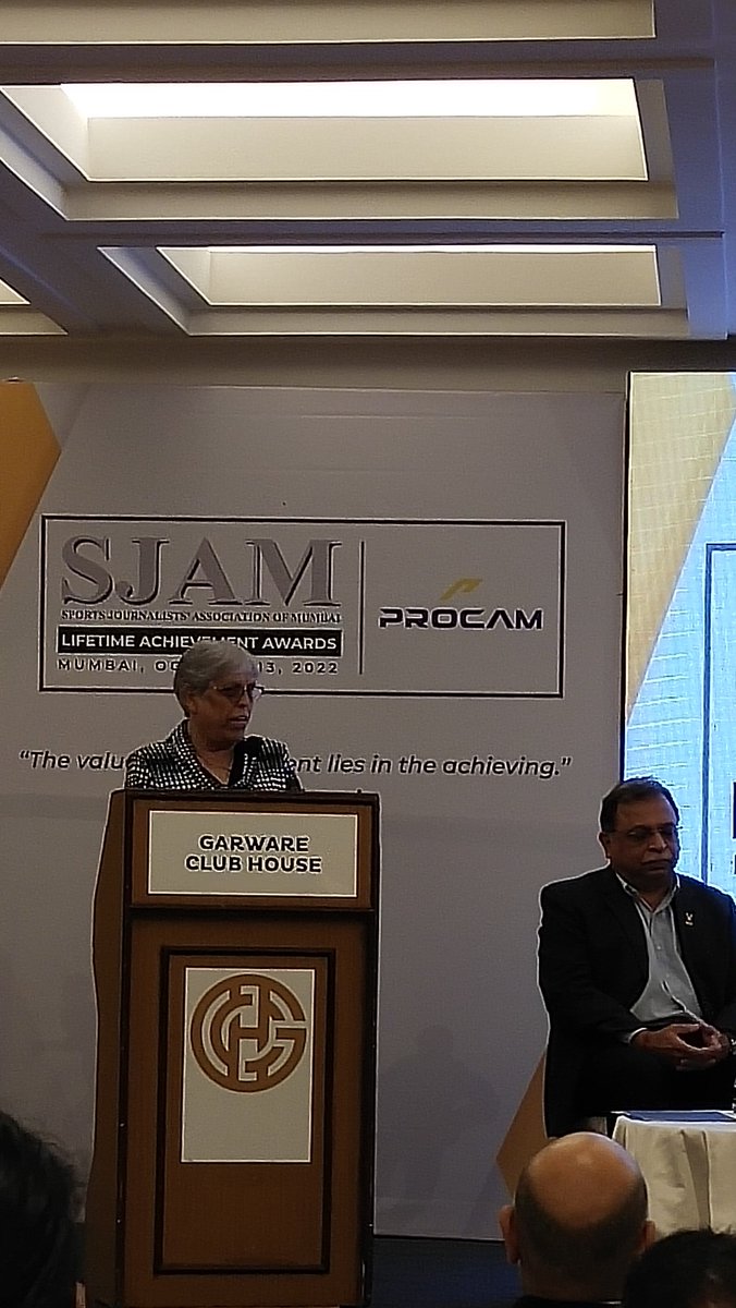 MediaSjam's tweet photo. Diana Edulji shares her thoughts after receiving the SJAM Lifetime Achievement awards https://t.co/OkjTVMECgt