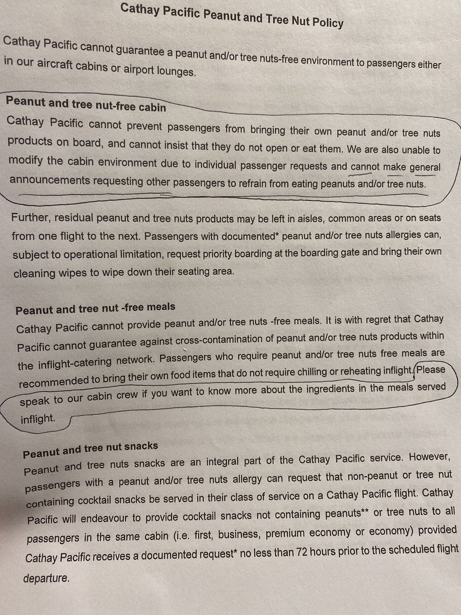 Thread..anyone who is a NUT allergy sufferer you may wish to retweet!

Your nut policy is a disgrace. I asked on my flights to Melbourne for the ingredients list, no-body was able to provide one. Just a menu! So I was unable to make an informed decision about whether I could eat!