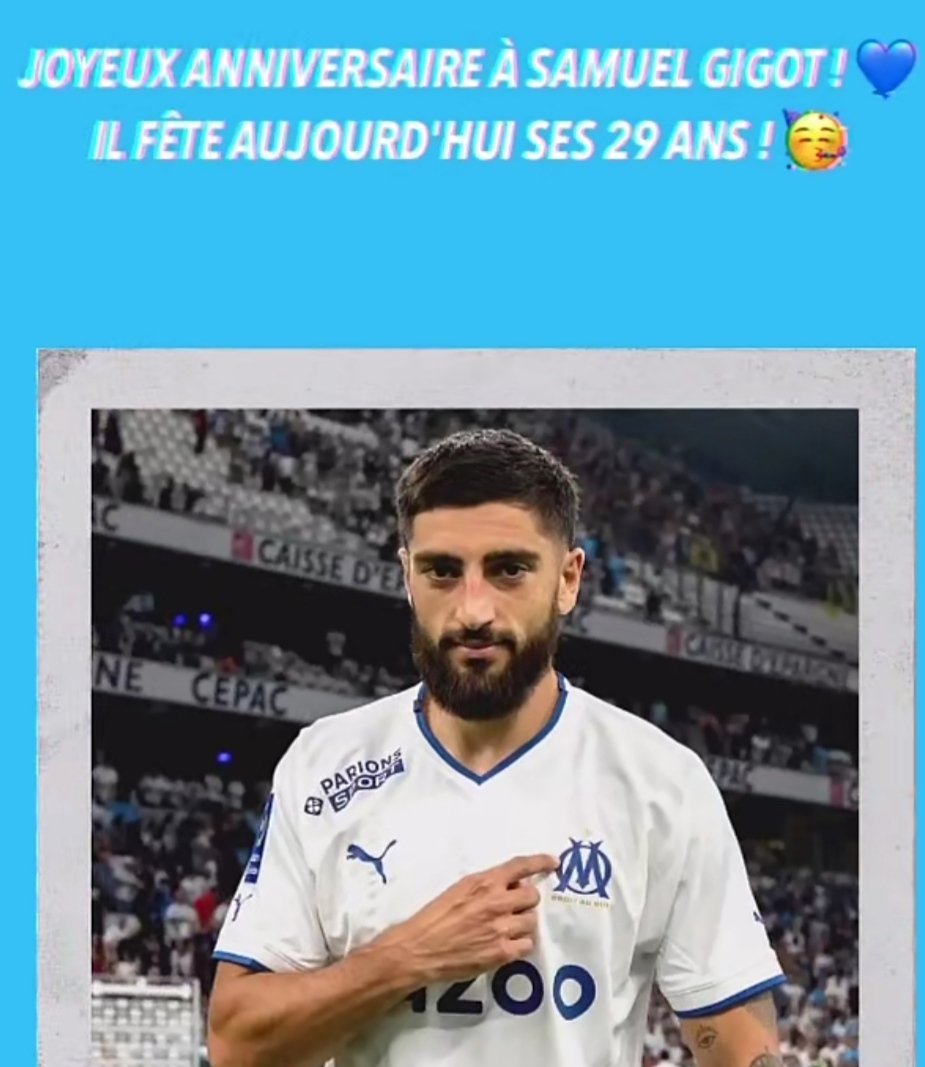 FootFrancki's tweet photo. Bonne anniversaire Samuel Gigot 🔵⚪

@OM_Officiel #TeamOM #SportingOM https://t.co/hA8VGwNsGS