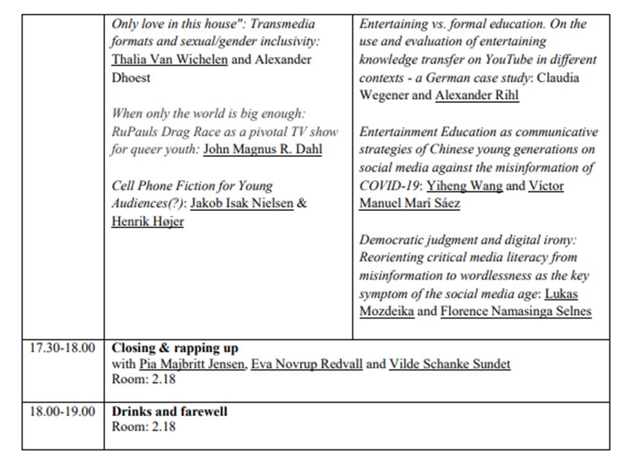 Next week, we kick-start ECREA with an ECREA pre-conference on 'Young people, entertainment, and cross-media storytelling', and look at the fiery program!🔥 With keynote <a href="/sophiehbishop/">Sophie Bishop</a> 

Supported by <a href="/ecrea_tv/">ECREA TV Studies</a> and ECREA MICP. <a href="/ECREA_eu/">ecrea_eu</a> 

bit.ly/3T0BNZR