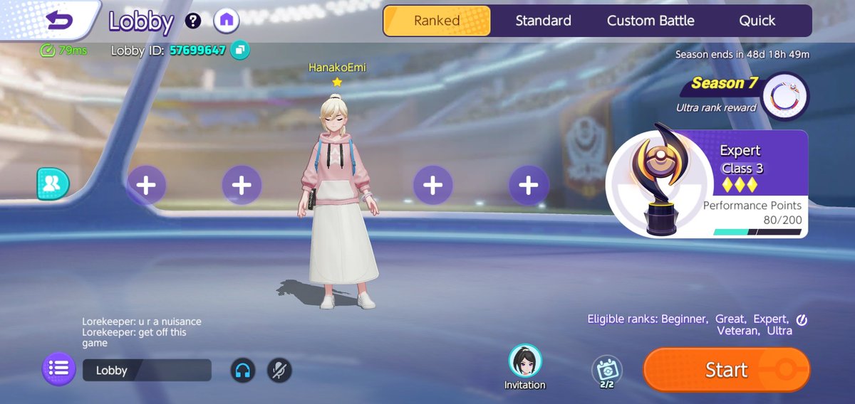HanakoEmi's tweet photo. @PokemonUnite I got harassed after a match and I couldn't do anything about it. They spammed invites, bad mouthed me, then kicked me out of the lobby. The chat glitched out, so I couldn't capture everything that was being said. Please add a report button accessible out of a match https://t.co/Wg3C83z5Gi