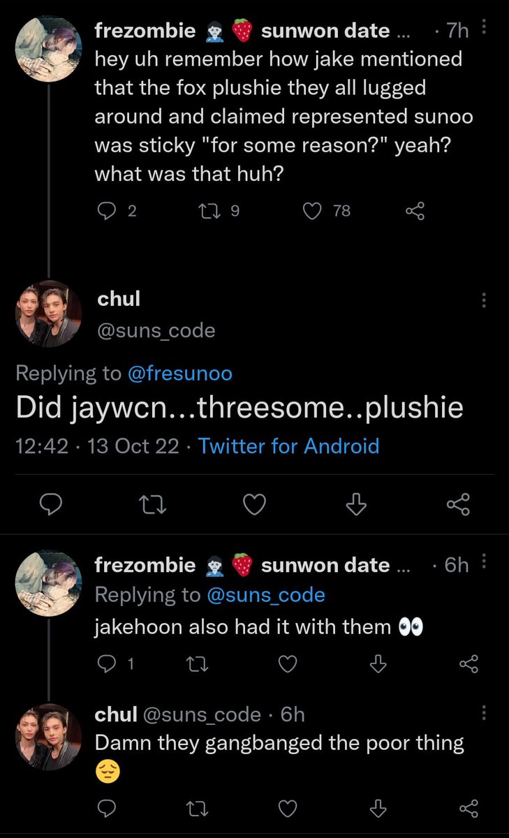 tw //  sexualization of minors , nsfw 

 🚨REPORT 🚨

🔗 x.com/fresunoo?t=o3D…
🔗x.com/Stranger_DNA?t…
🔗 x.com/suns_code?t=kS…

sexualising sn + 3nha

REPORT UNDER
❗️DISRESPECTFUL/OFFENSIVE
❗️ABUSIVE/HATEFUL REPORT 
❗️FAKE ACCOUNT/HACKED/SPAM