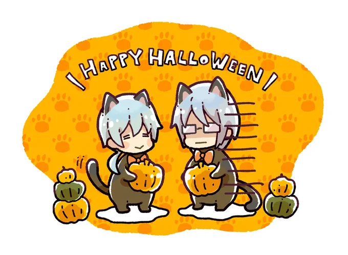 #歴代ハロウィン絵を上げよう かぼちゃ色です 