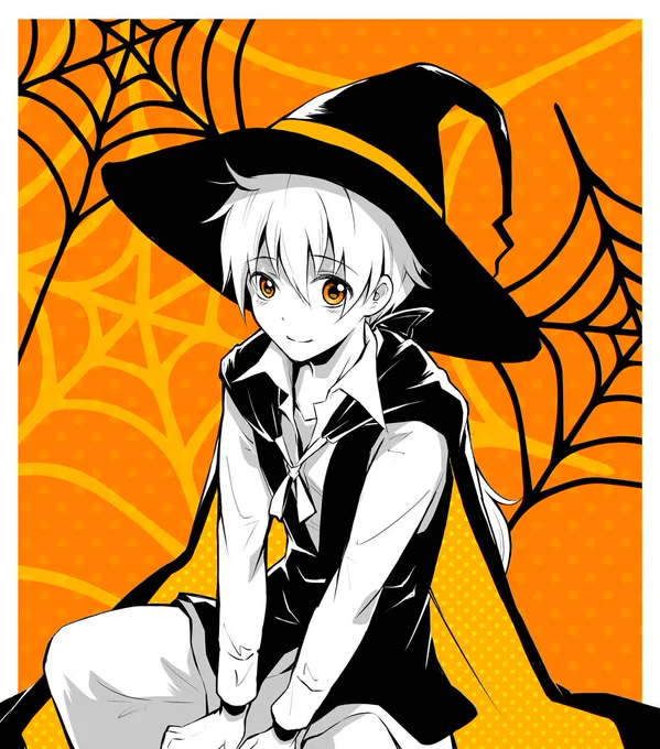 #歴代ハロウィン絵を上げよう かぼちゃ色です 