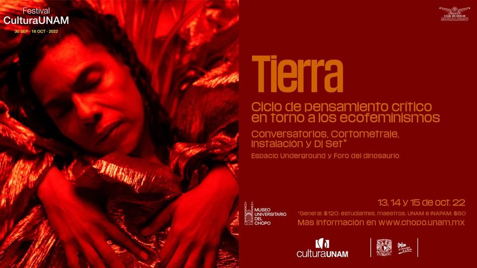 📢📢📢Ciclo Tierra, conversatorios. Modera #DaisetSarquis
- Reflexiones sobre los vínculos que existen entre tierra, cuerpo, memoria, identidad y medio ambiente. Inauguración: Jueves 13 de octubre Espacio Underground. Entrada libre. 
FBLive <a href="/museodelchopo/">Museo del Chopo</a> 
facebook.com/events/1312482…