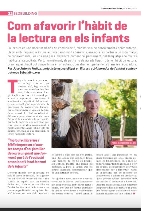 Com afavorir l'hàbit de la lectura en la infància? Una de les claus és que els llibres formin part de la vida quotidiana de la família. Escriu <a href="/jammunoz/">Jam Muñoz</a> a la nova edició de <a href="/magazinestcugat/">Sant Cugat magazine</a> <a href="/tvsantcugat/">Televisió Sant Cugat</a> <a href="/edbuildingcaps/">[ED]BUILDING</a>. Foto: <a href="/InezFoto/">Inez del Prado Foto</a>