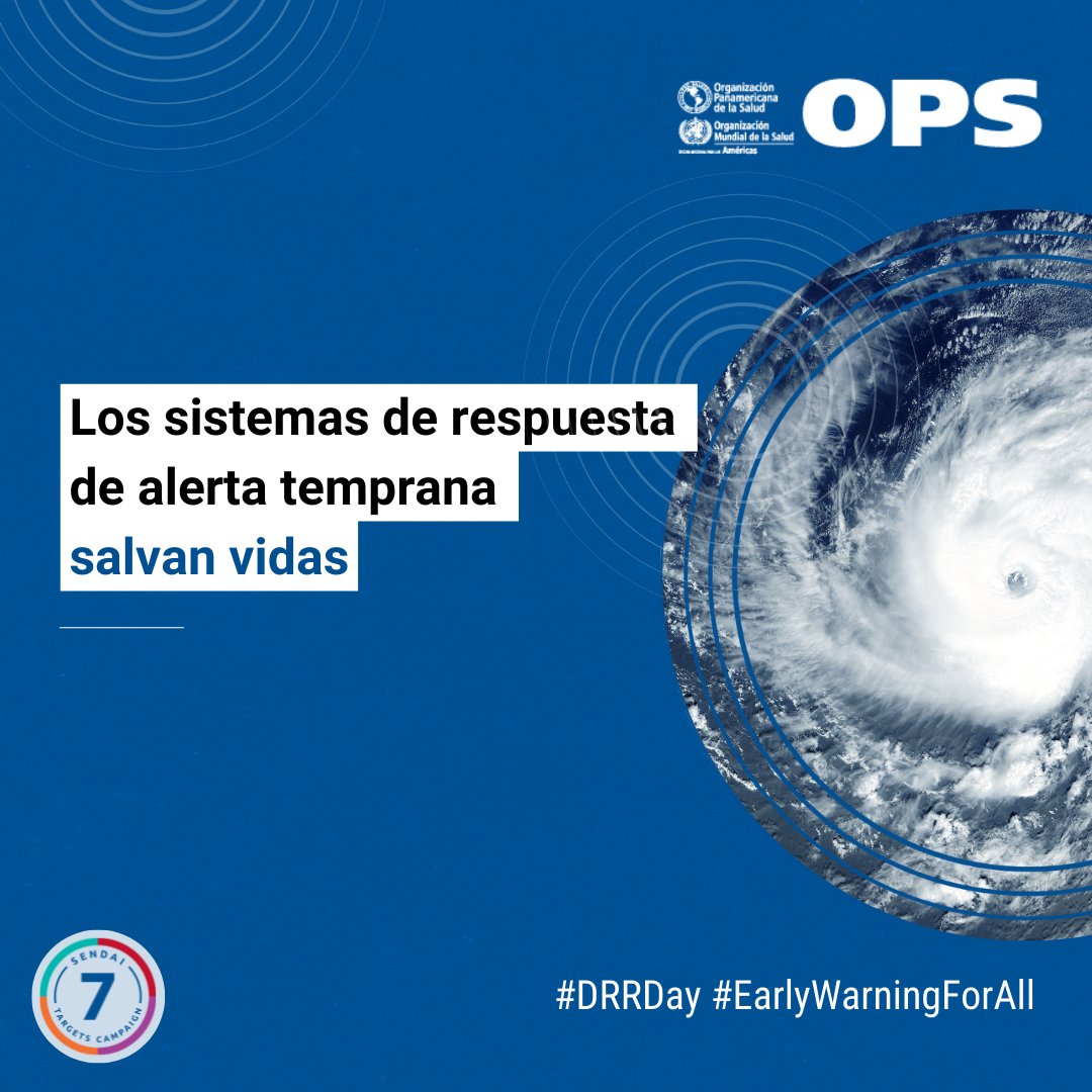 PAHOemergencies's tweet photo. 👉En 2022, el Día Internacional para la Reducción del Riesgo de Desastres, #DRRday, destaca la importancia de los sistemas de alerta temprana y respuesta a peligros múltiples, #EWARS.

⬇️ Conoce más sobre los EWARS:
https://t.co/fSPnpC7v9f https://t.co/CDGnzhWQc5