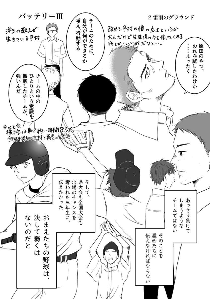 kingxxmani's tweet photo. #バッテリー読書感想絵
3巻です。3年生が出てくると描きたいとこ多くて……😌💦
2巻でヒガシの株が爆上がりしましたが、3巻ではオトムライの株が上がりましたね。
時間がかかるとどんどん最初の方直したくなることが分かりました。笑 (1/5) https://t.co/gxbKs7R4P0