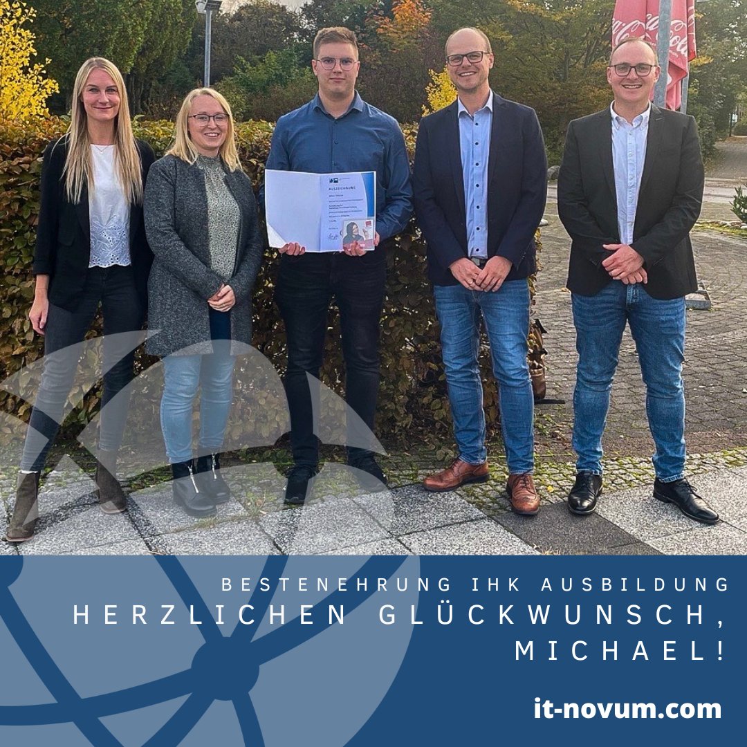 itnovum's tweet photo. AUSGEZEICHNET! 🏆

Gestern wurde unser ehemaliger Azubi Michael von der #IHKFulda für seinen hervorragenden Ausbildungsabschluss als Fachinformatiker für Anwendungsentwicklung ausgezeichnet und geehrt.
Wir gratulieren auch hier noch einmal ganz herzlich! 😊

#ausbildung #karriere https://t.co/J0gIt9gy2k
