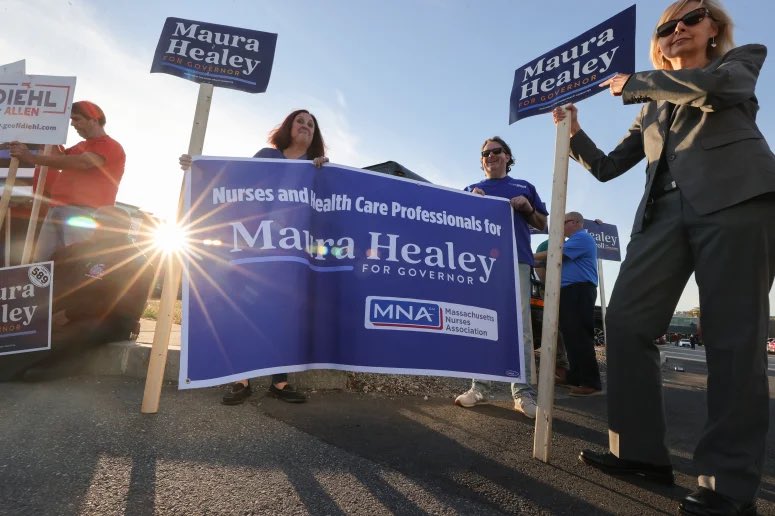 Teamsters25's tweet photo. @Teamsters VP At-Large &amp; our VP/BA Joan Corey at last night’s #MAGov debate. Local 25 is proud to endorse @maura_healey!

Great photo @pictureboston! https://t.co/2o9kKYYCKz