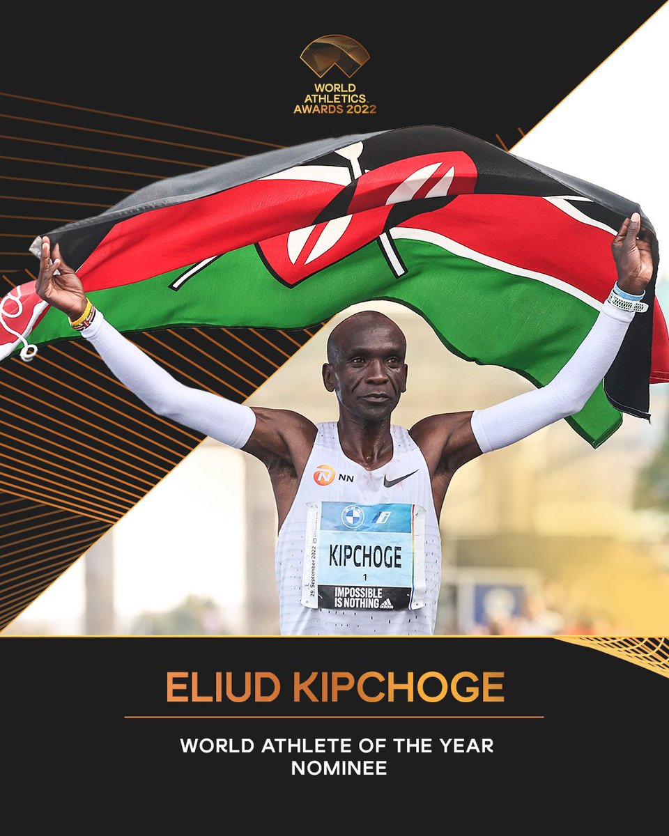 Eliud Kipchoge has been nominated for the Male Athlete of the year Award, follow the link below &amp; retweet to vote for him. Alafu Kwa Faith Kipyegon guys let's try harder, Nigerians are way ahead.

mobile.twitter.com/WorldAthletics…

Safaricom Kenya Sh1 Obado Kilelesha Jayden Manchester