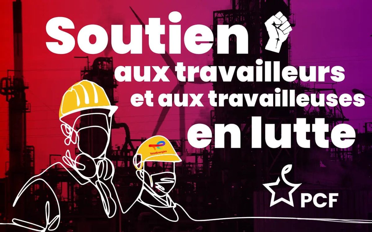 pcf_94's tweet photo. 📣 Ils et elles se battent pour nous tous ! Soutenons la lutte, amplifions la mobilisation.

Ne nous laissons pas méprisé par le patronat !

Ne laissons pas le gouvernement briser la grève et la solidarité populaire !

#SoutienRaffineurs #soutiengrève #GrèveGénérale https://t.co/QU0nUzvd0D
